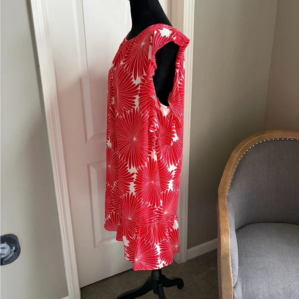 J. Crew Red and White Floral Midi Dress